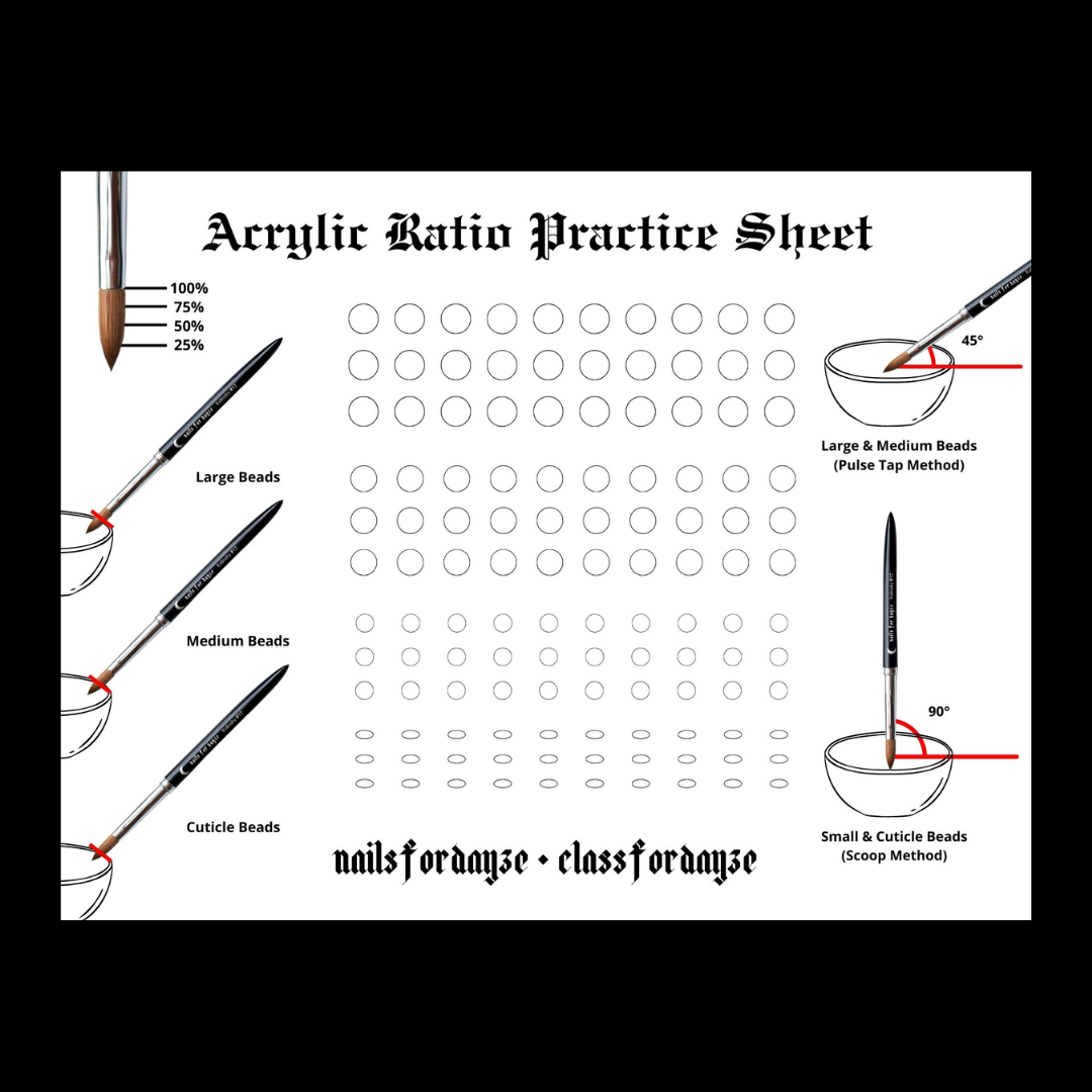 Acrylic Nail Ratio Sheet