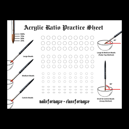 Acrylic Nail Ratio Sheet