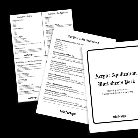 Acrylic Application Worksheets + Answer Key PDF